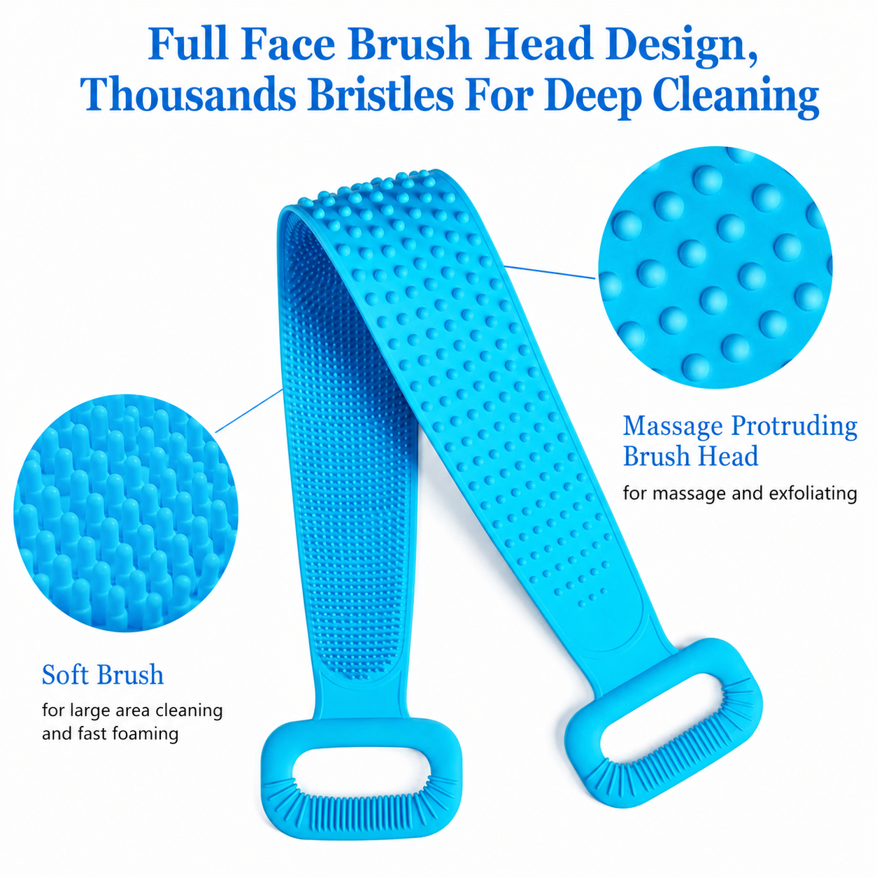 Silicone Body Scrubber Long Handle | Buy 1 Get 1 Free