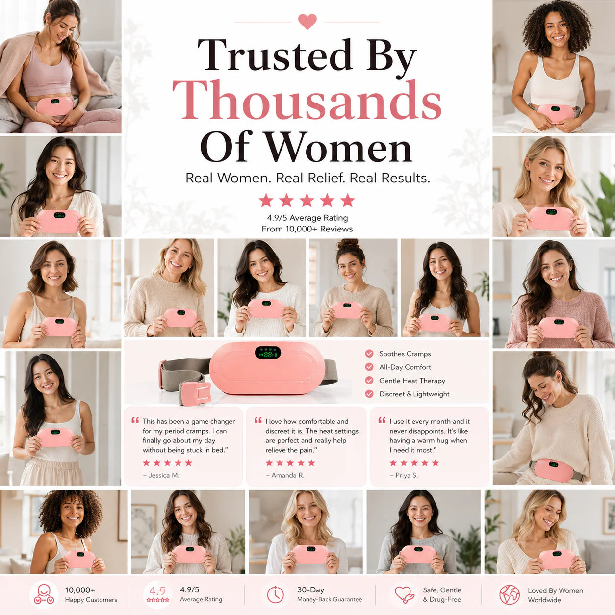 Portable Cordless Heating Pad for Menstrual Cramps Relief